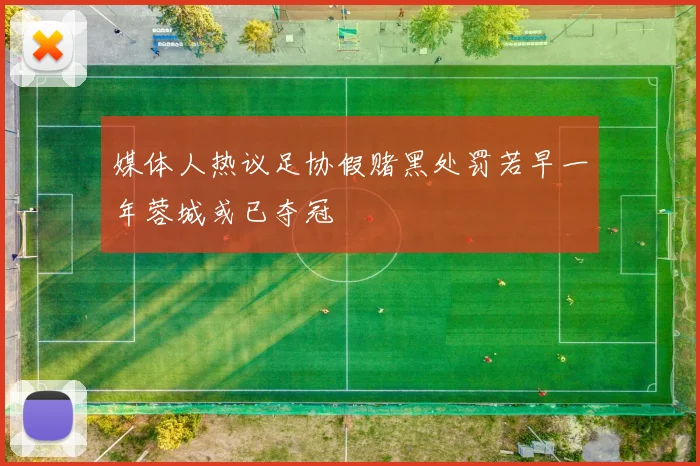 媒体人热议足协假赌黑处罚若早一年蓉城或已夺冠